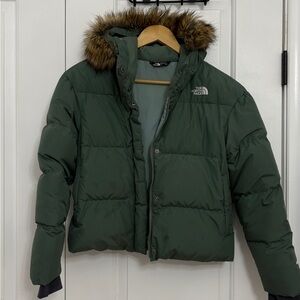 The north face kids fur hoodie jacket